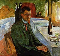 Self Portrait with Wine Bottle
