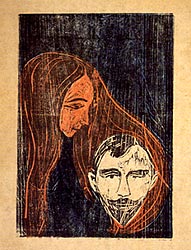 Mans Head in Womens Hair